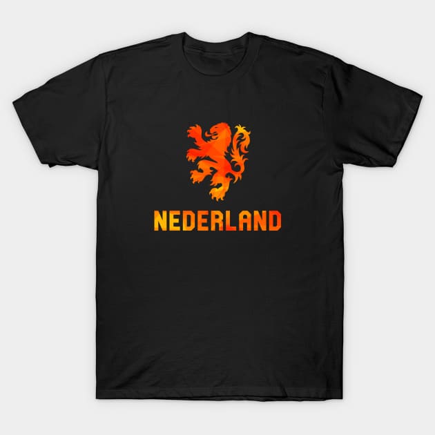 Nederland Geometry Oranje T-Shirt by VRedBaller